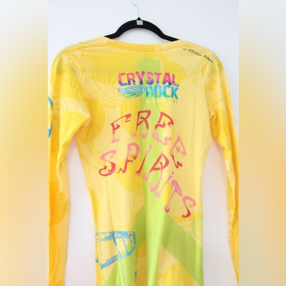 NWT Christian Audigier Crystal Rock Women Medium Hippie Free Spirit Y2K Top - Picture 5 of 7